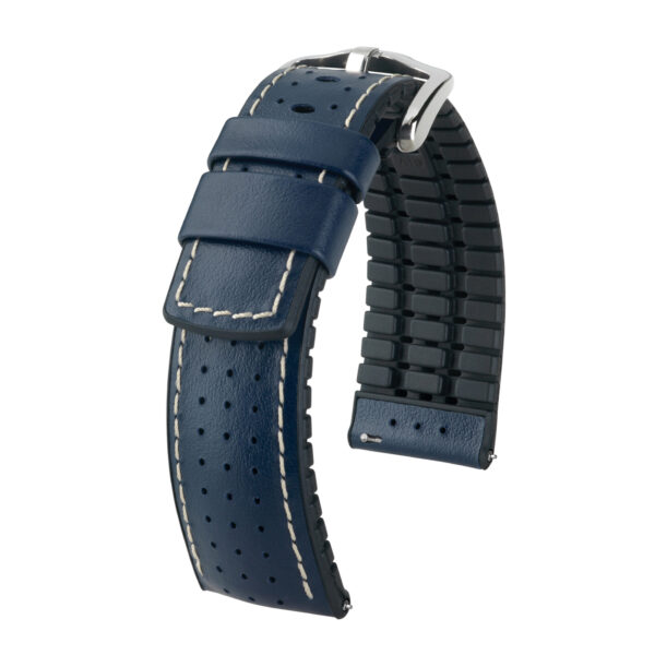 Hirsch Uhren Lederband TIGER L blau 20mm 0915075080-2-20
