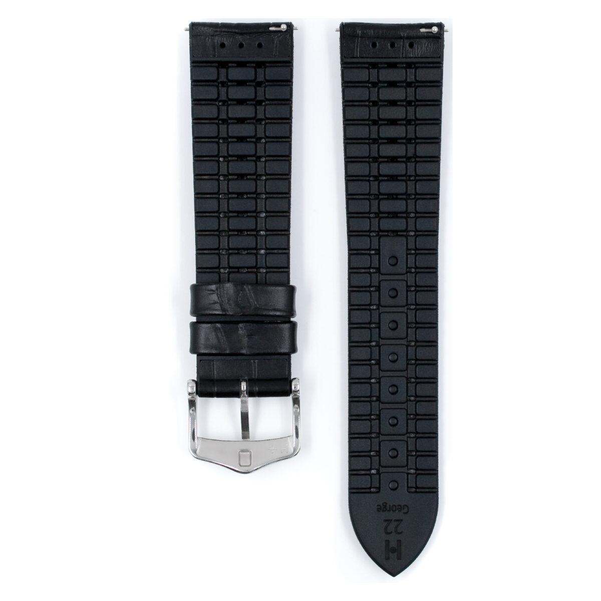 Hirsch Uhren Leder Calfskin Gürtel George L schwarz 22mm 0925128050-2-22 - Image 3