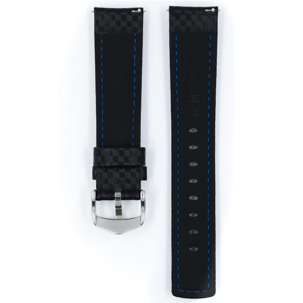 Hirsch Uhr Carbon schwarzer Gürtel L 20mm 02592050-2-20 - Image 3