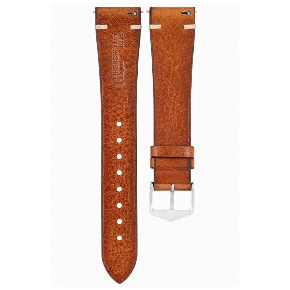Hirsch Bagnore L brauner Lederuhrband 20 mm 05502070-2-20 - Image 3