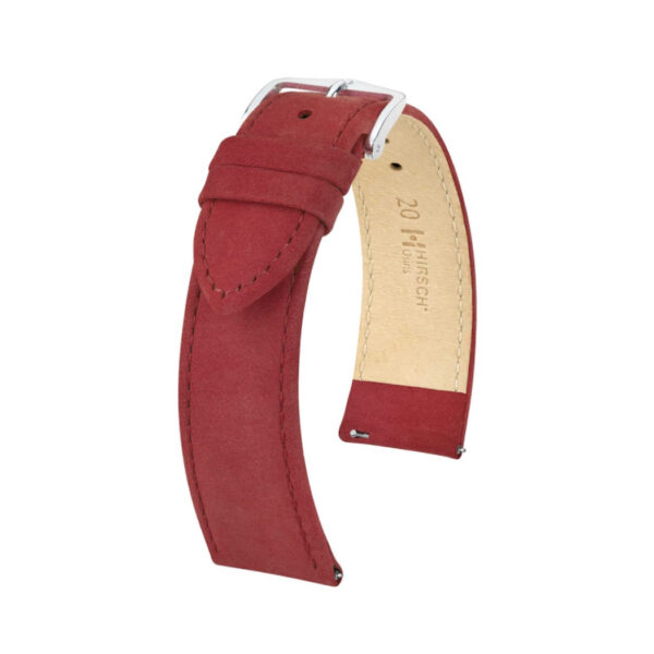 Hirsch Osiris Nubuk rote Uhrband 20/18 mm 03433061-2-20