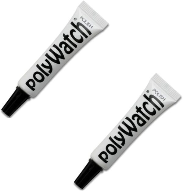 PolyWatch Plastic Watch Crystal Scratch Remover Polish Tool - Paket von 2