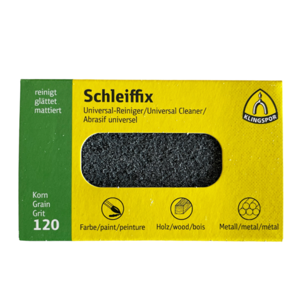 Klingspor Schleiffix universelles Reinigungsblock Schleifmittel für Metalle, Medium 120