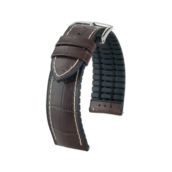 Hirsch George L dunkelbraunem Kalb Lederuhrband 20 mm 0925128010-2-20