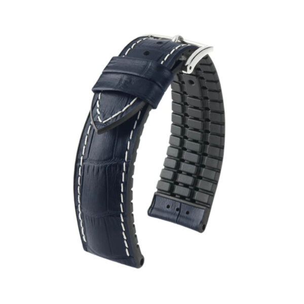 Hirsch George L blau Kalb Lederuhrband 22 mm 0925128080-2-22