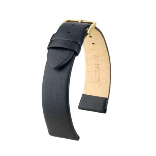 Hirsch Toronto L schwarzes Kalb Lederuhrband 19 mm 03702050-1-19