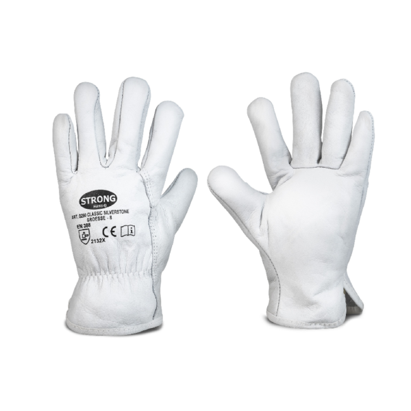 Starke Hand klassische Silberstein Napa Lederhandschuhe, Größe 8