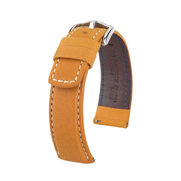 Hirsch Mariner L Gold braunem Kalb Lederuhrband 18 mm 14502170-2-18