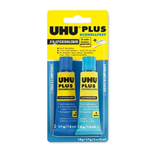 UHU Plus Quick Secure 45700 2-Komponent Epoxy Harz Glue 2 x 15 ml