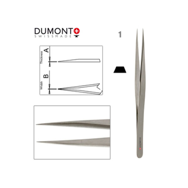 Dumont Dumoxel #1 Tweezers Antimagnetisches Stahl 120mm Schweizer Uhrmacherwerkzeug