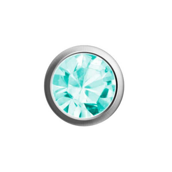 Aquamarine Imitation Easy Piercy Comfort weiße Ohrstöpsel Ø 2,95 mm