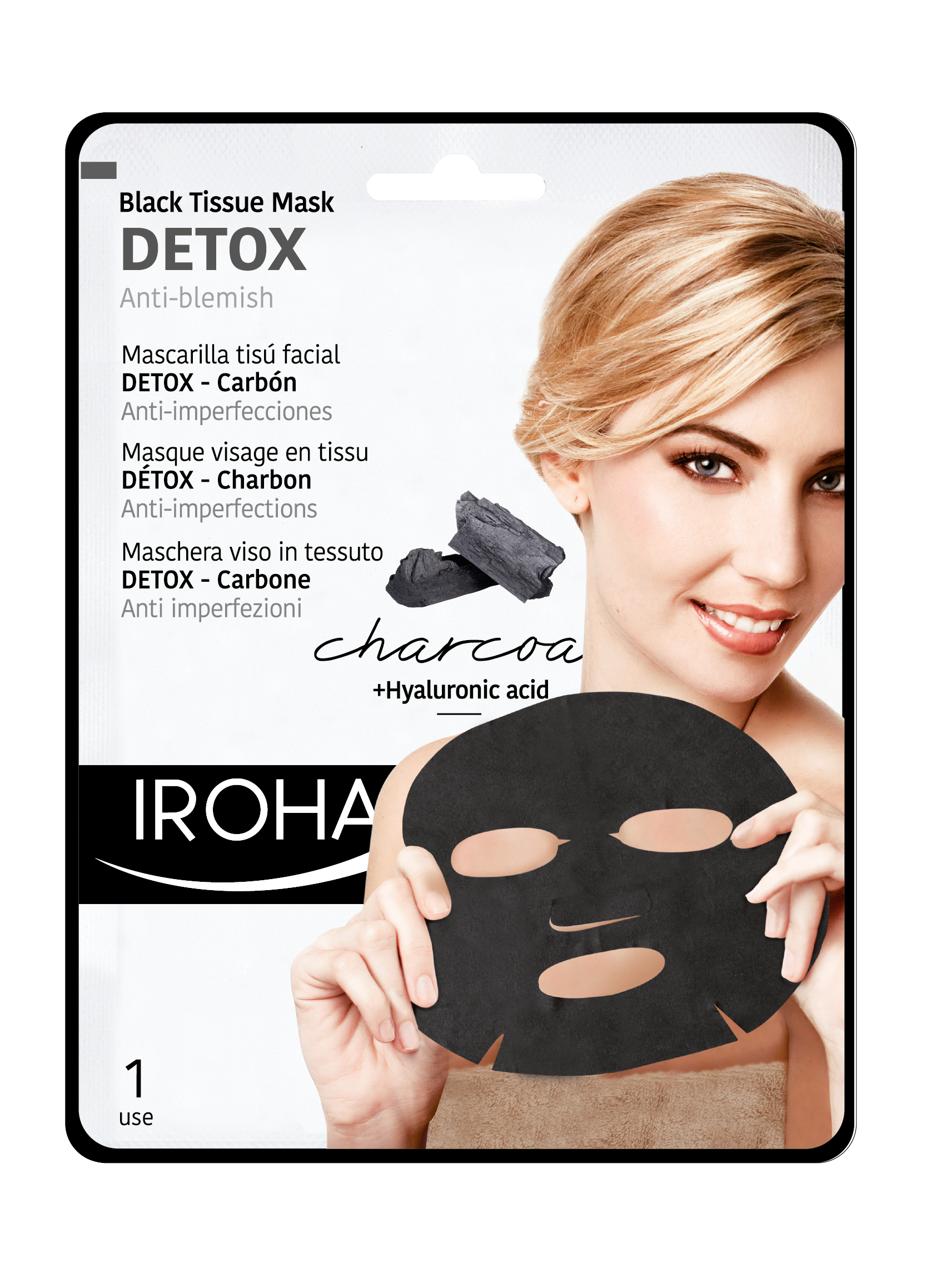 IROHA Detox und Feuchtigkeitsspendende Aktivkohle Maske