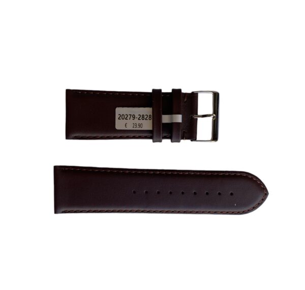 Braun Leder glattes Band mit Stich für Uhren 28mm