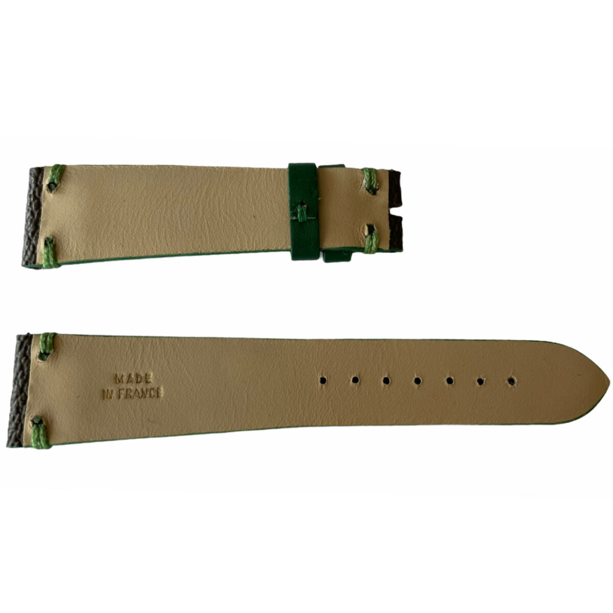 Louis Vuitton Monogram Lederband für Uhren braun & grün 20mm - Image 2