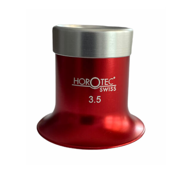 Horotec MSA 00.031-3 Gläserlupe in Aluminium anodisiert rot mit Schraubring x3.5