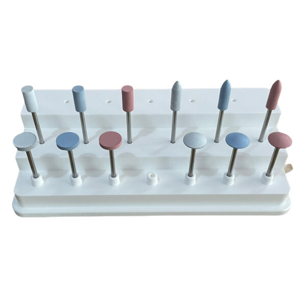 Set von 12 Miniaturmontierten Silikonpolishern für Metalle, Keramik und Kunststoffe