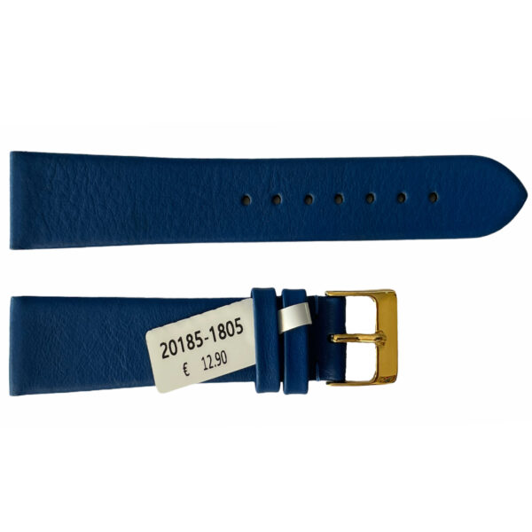 Leder wasserdichter blauer glatter Gürtel für Uhren 18mm