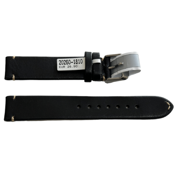 Mokka schwarzer Lederband mit Stitch 18 mm