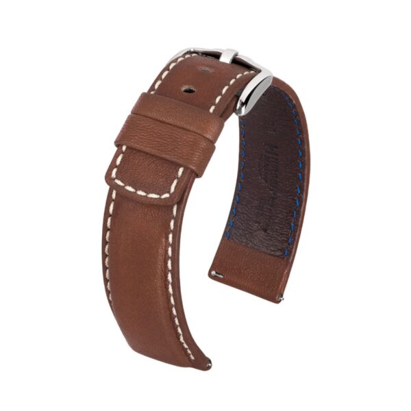 Hirsch Mariner L braunem Kalb Lederuhrband 18 mm 14502110-2-18