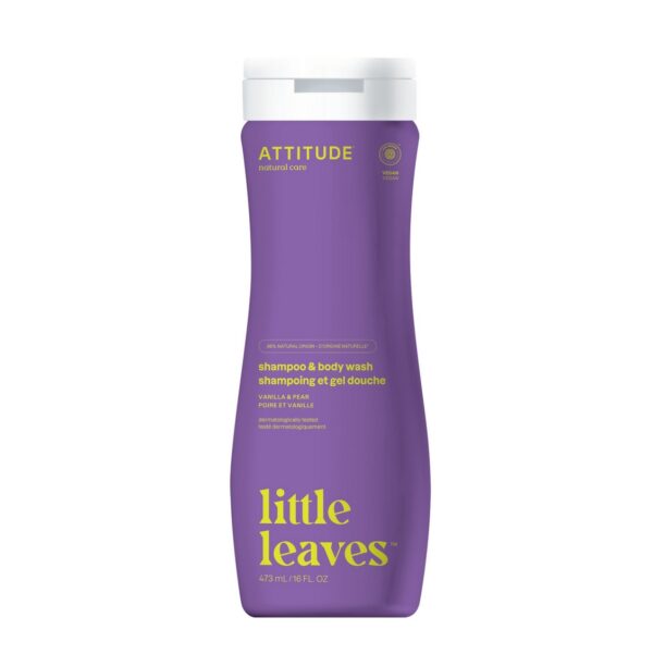 Little Leaves 2-in-1 Shampoo and Body Wash – Vanilla & Pear, Attitude