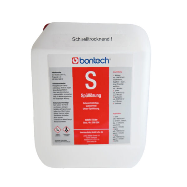 Bontech S Spülmittel für zerlegte Uhren und Uhrenwerke, Geräte und Feinmechanik 5 Liter