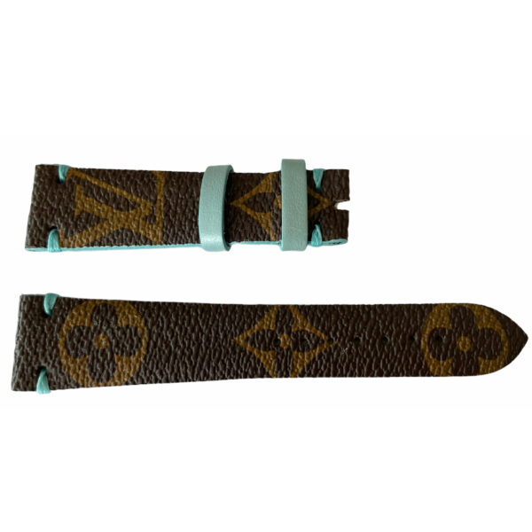 Louis Vuitton Monogram Lederarmband für Uhren Braun & Tiffany 18 mm