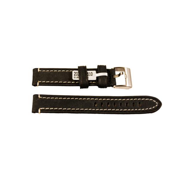 Rodeosoft Chronograph Lederarmband in Schwarz für Uhren (18 mm)