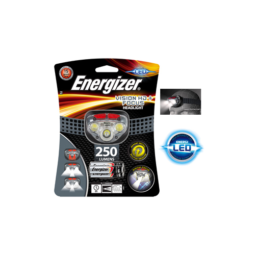 Energizer Headlight Vision HD+ Focus mit 3 x AAA Alkaline Batterien