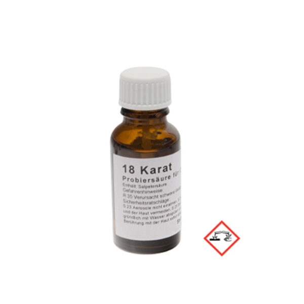 Testsaeve für Gold 18k 750 für Goldschmiede – 20ml (Boley, Deutschland)