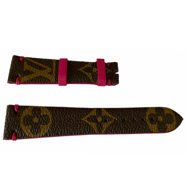 Louis Vuitton Monogram Lederarmband Braun & Rosa 20mm