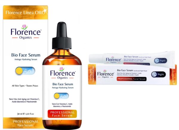 2er-Pack Bio Gesichtsserum TAG & NACHT mit Vitamin C & Hyaluronsäure für Gesicht, Hals und Augenkonturen – 30 ml