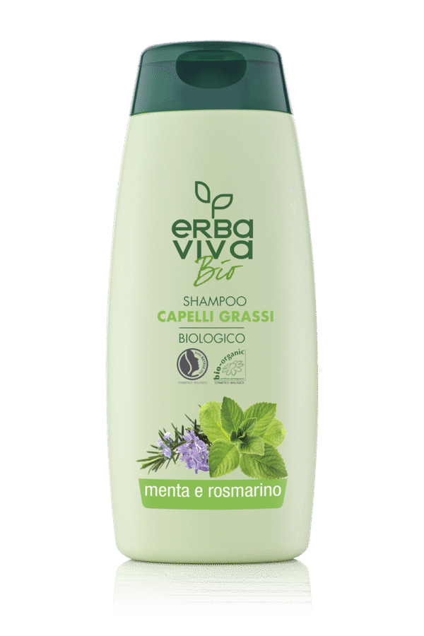 Erba Viva Bio Shampoo für fettiges Haar mit Minze und Rosmarin