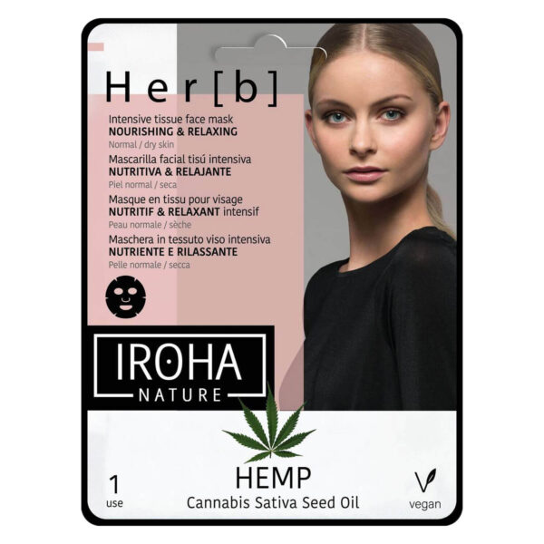 IROHA Cannabis Gesichtstuch Maske, Nährend & Entspannend