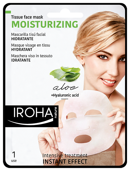 IROHA Beruhigende & Feuchtigkeitsspendende Gesichtsmaske mit Aloe Vera und Hyaluronsäure