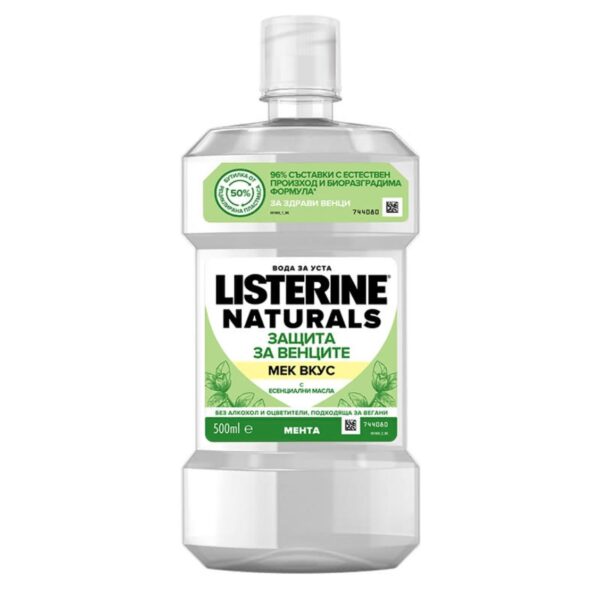 LISTERINE Naturals HEALTHIER GÄUBEITER Antiseptischer Mundreiniger ERHALEBENDE MINZE 500 ml