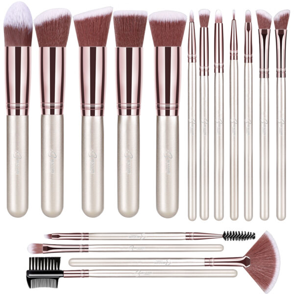 BESTOPE Make-up Pinsel Set 16er Set, Champagne Gold