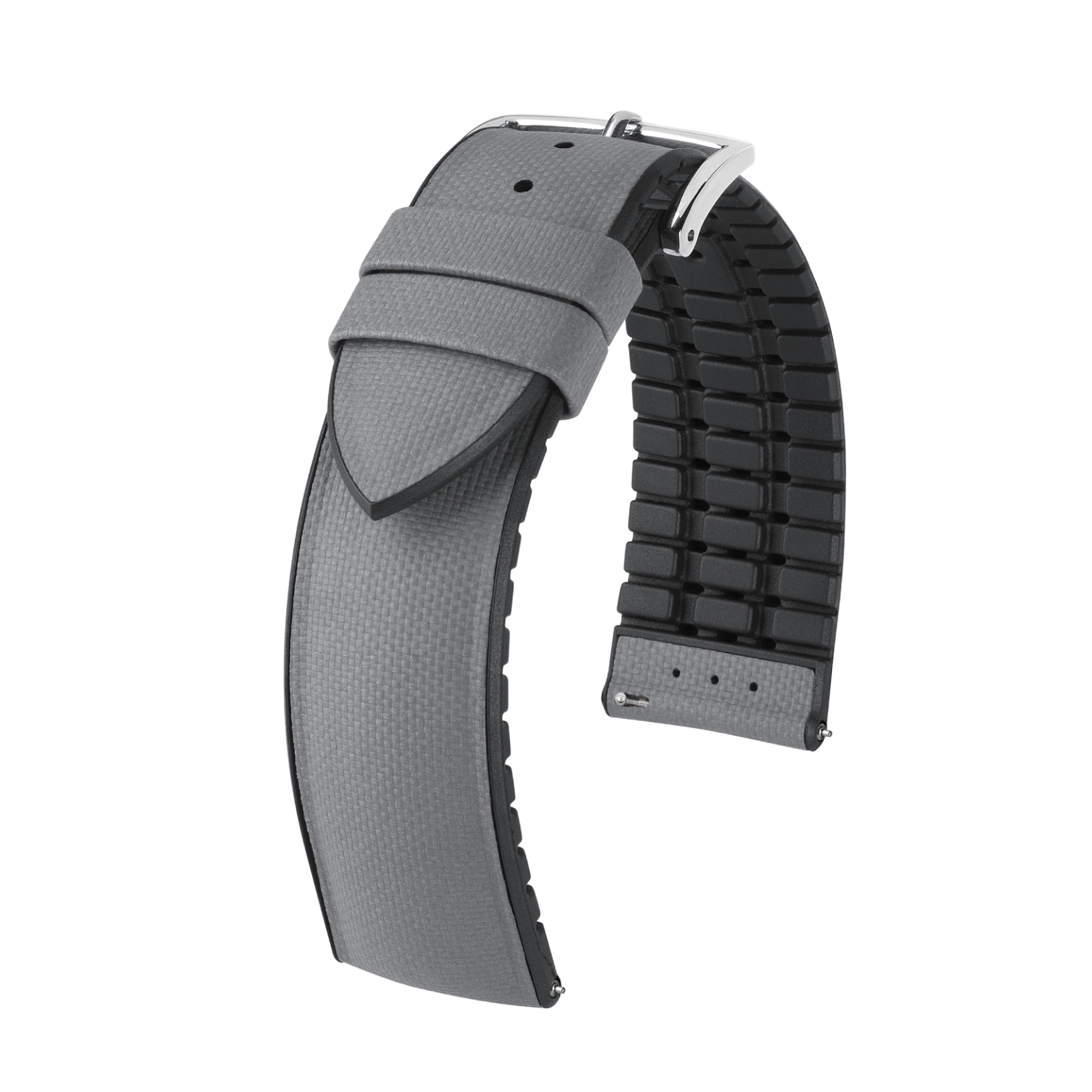 Hirsch Arne grauer/silberner Armbandaufzug 18 mm 0925094030-2-18