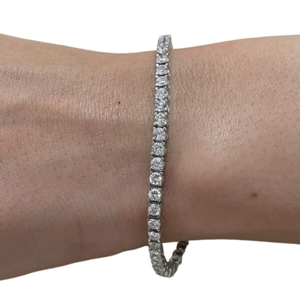 Neuer Tennisarmreif aus 14k Weißgold mit Diamanten – 4,23 ct – 18 cm