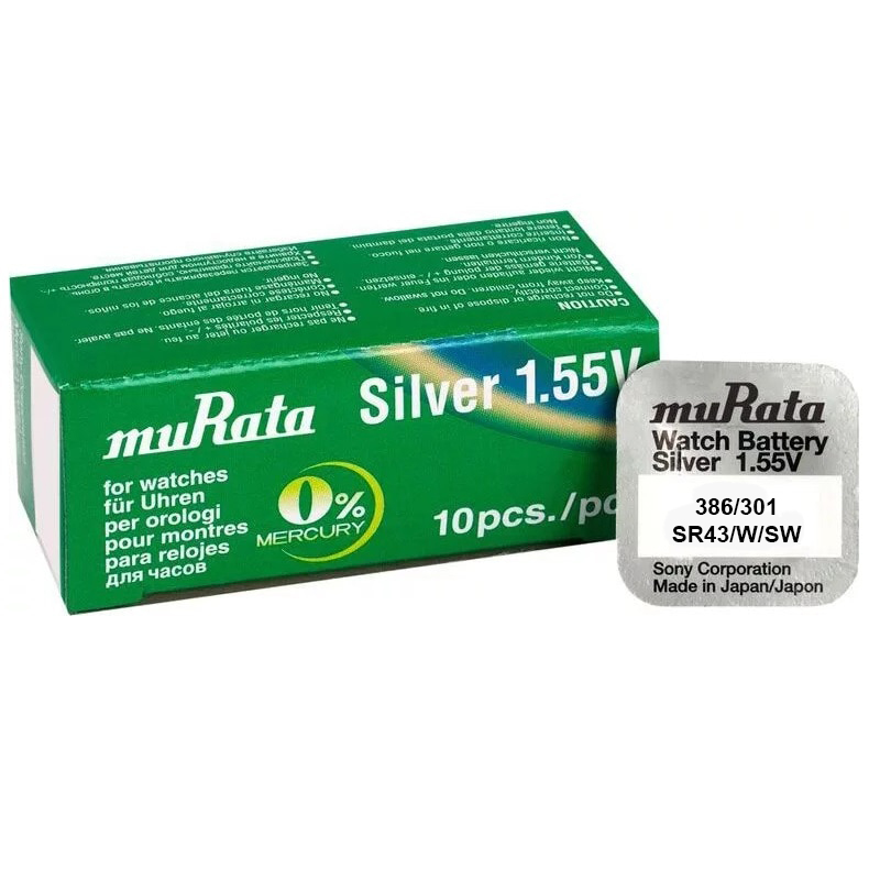 Murata/Sony 386/301 Batterien für Quarzuhren mit Silberoxiden – 1,55 Volt