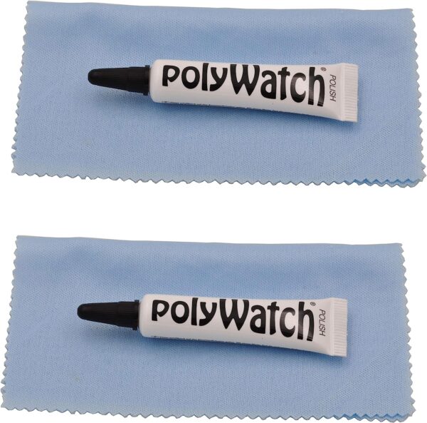 Polywatch Kunststoff-Glas-Polierpaste (2 Stück) mit 2 Stück Stoff