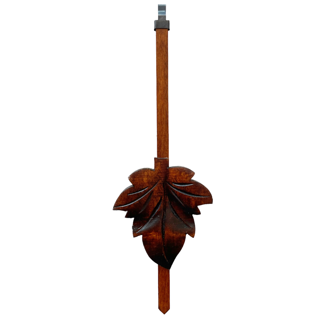 Pendel für Cuckoofuhren, dunkelbraun 210 mm mit Stange und Passstück 68 x 72 mm