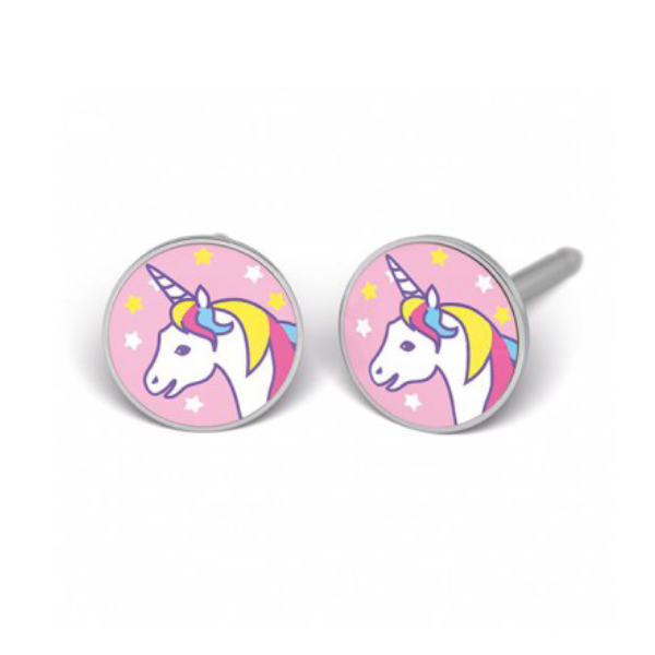 Studex Edelstahl Einhorn Ohrringe für Kinder Ohrstecker 7512-0654