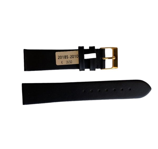 Wasserdichter schwarzer Lederarmband mit Goldhülse – 20mm