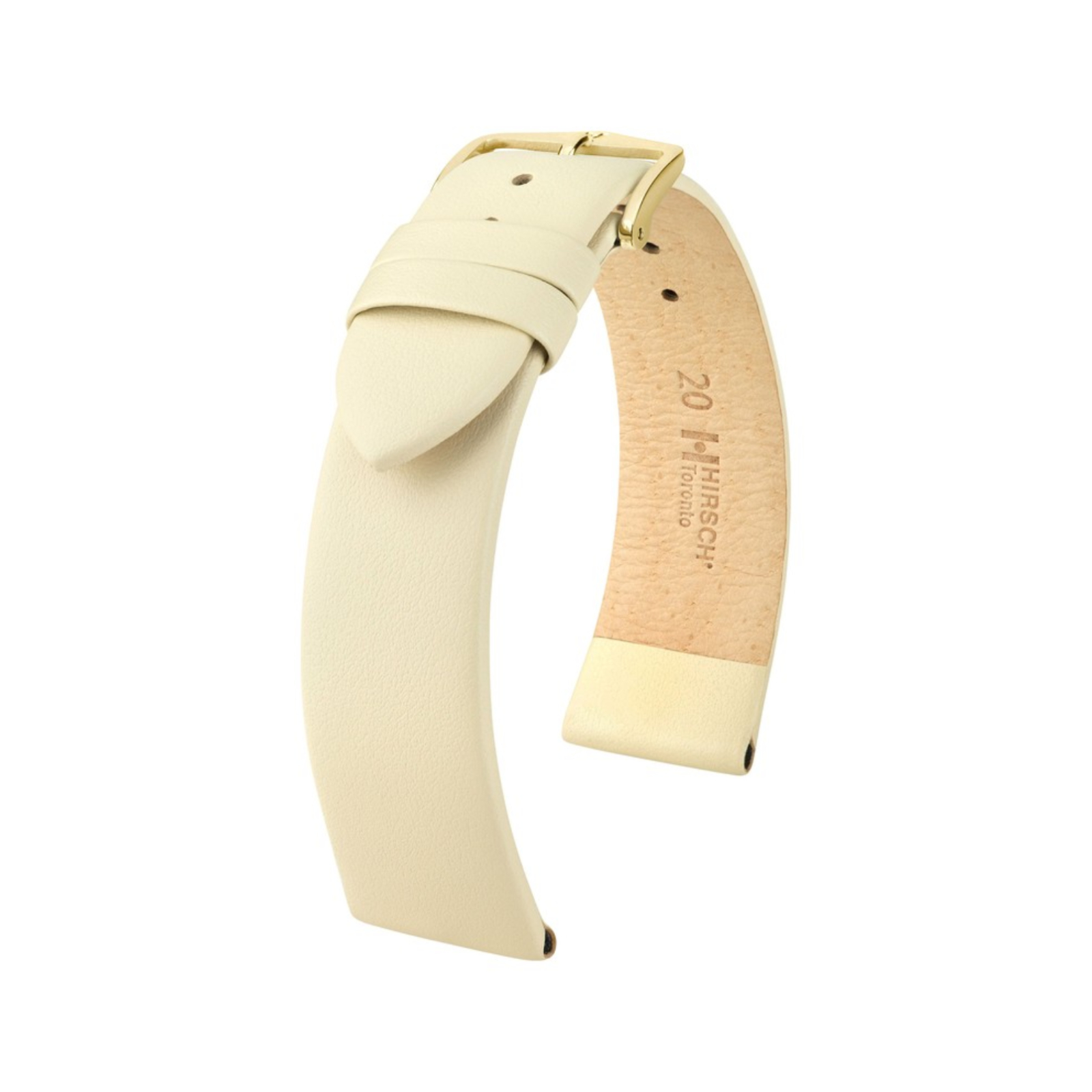 Hirsch Beige Kalblederarmband Toronto M 16 mm 03702190-1-16