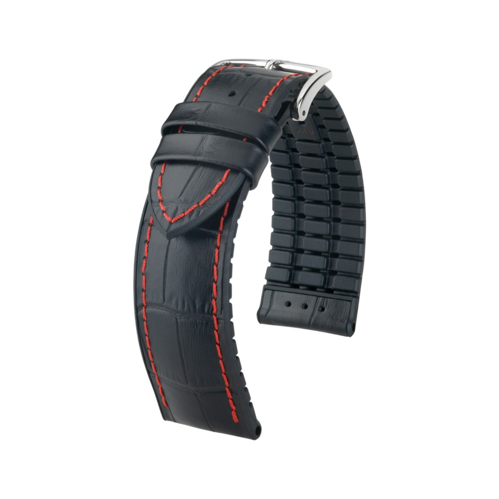 Hirsch George L schwarzes Kalbsleder Armband 20 mm 0925128052-2-20