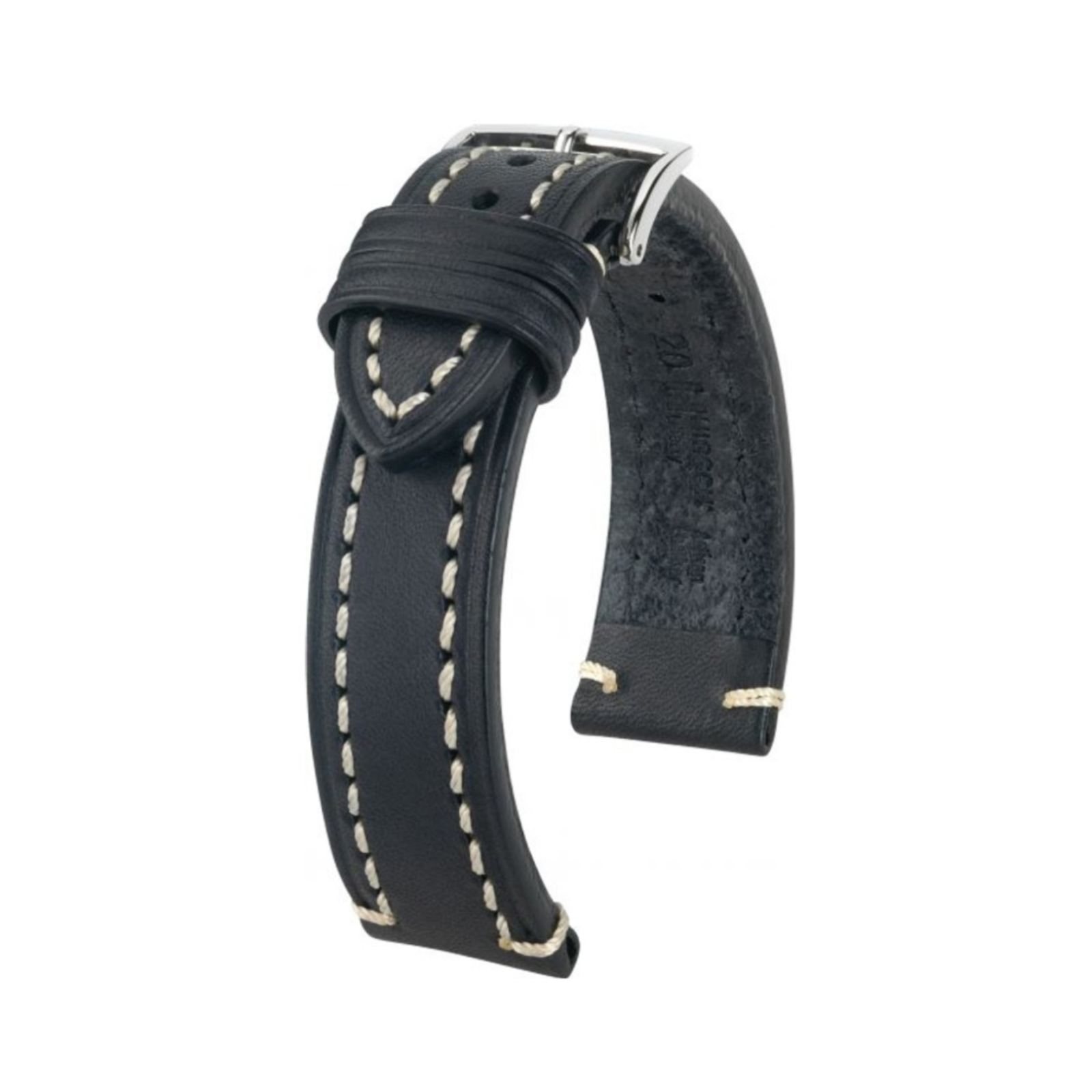 Hirsch Liberty Artisan L schwarzes Kalbsleder Armband 22 mm 10900250-2-22
