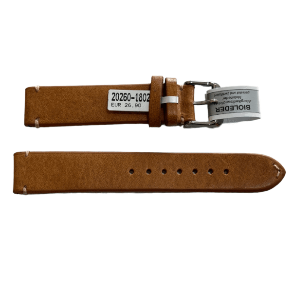 Mokka Beige Lederarmband mit Naht 18 mm