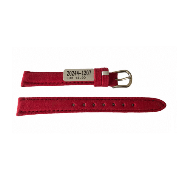 Amaretta rote Nubuk-Lederarmband für Damenuhren 12 mm