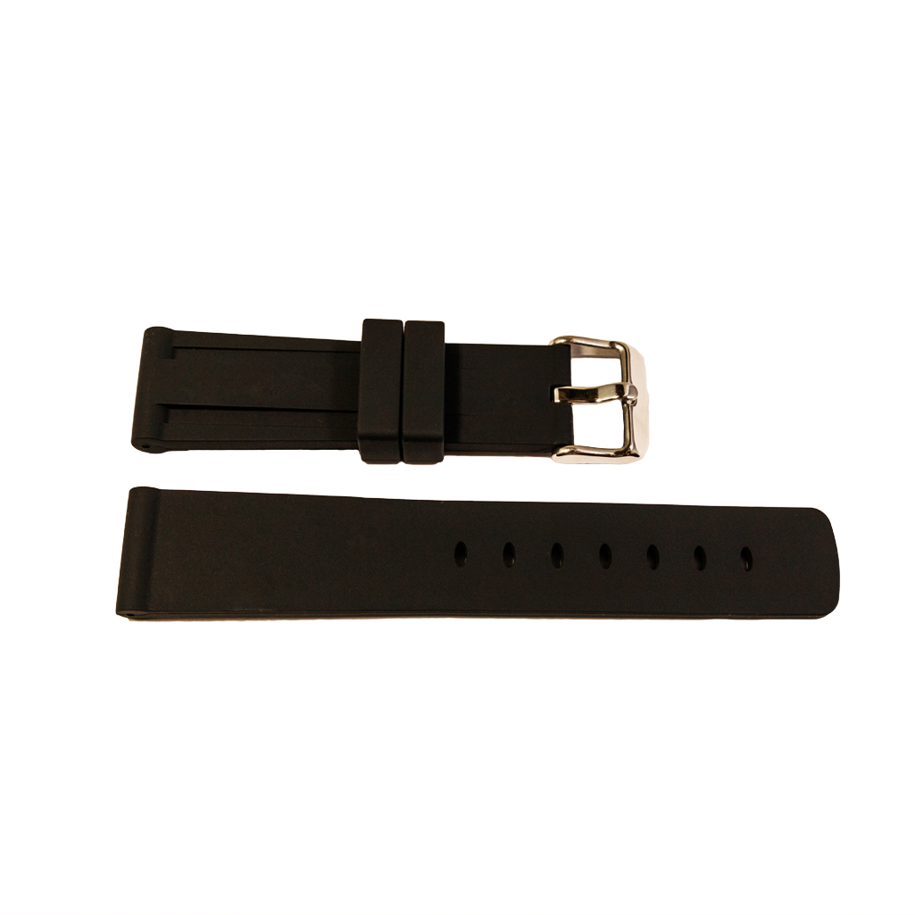 Schwarzer Silikon-Armband mit Edelstahl-Faltschließe 20 mm