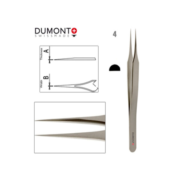 Dumont Dumoxel #4 Torsionantiferromagnetische Pinzette 110mm Swiss Tool